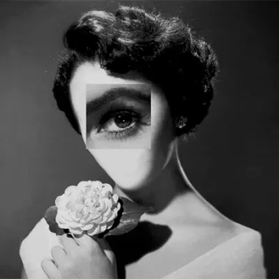 Animated glitch collage linking to interactive animation